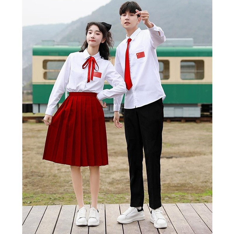 毕业季班服套装学院风红歌合唱团比赛服装初中学生运动会演出校服