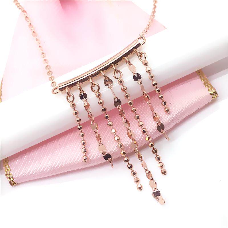 14K玫瑰金585紫金流苏设计款套链经典时尚不褪色保真