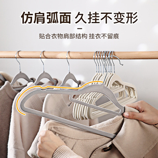 植绒衣架防滑家用环保晾挂衣撑整理师收纳衣柜衣服架日式
