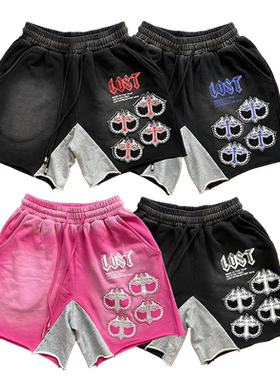 Lost Intricacy Rhinestone Mitt Shorts 烫钻休闲短袖