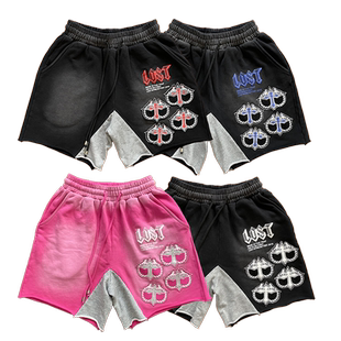 Lost Intricacy Rhinestone Mitt Shorts 烫钻休闲短袖