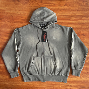 Hellstar Studios Zip Up Hoodie 拉链洗水纯棉连帽卫衣