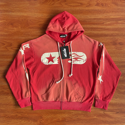 Hellstar Studios Zip Up Hoodie 拉链洗水纯棉连帽卫衣