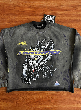 Hellstar Studios 洗水做旧卷边圆领休闲卫衣