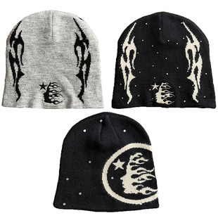 Hellstar Studios logo Sports Flame Beanie 针织休闲毛线冷帽子