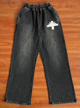 Vertabrae sweatpants 洗水立体印花运动男女休闲长裤