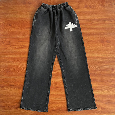 Vertabrae sweatpants 洗水立体印花运动男女休闲长裤