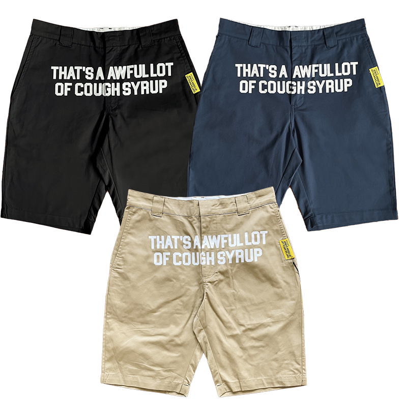 That's A Awful Lot Of Cough Syrup 字母印花休闲短裤