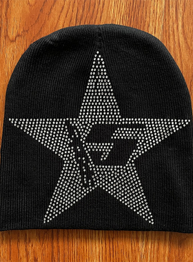 Sp5der 555555 男女同款水钻针织毛线冷帽子