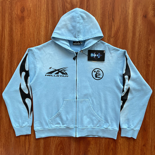 Hellstar Studios vintage washed hoodie大logo洗水男女拉链卫衣
