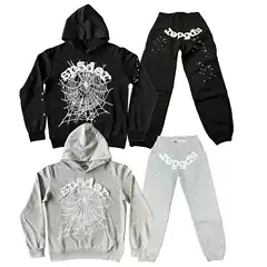 Sp5der 555555 OG Web Hoodie Pants Classic Spider Web Matching Set Hoodie and Pants for Men and Women