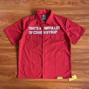 Awful Lot That Syrup字母印花休闲衬衫 Cough