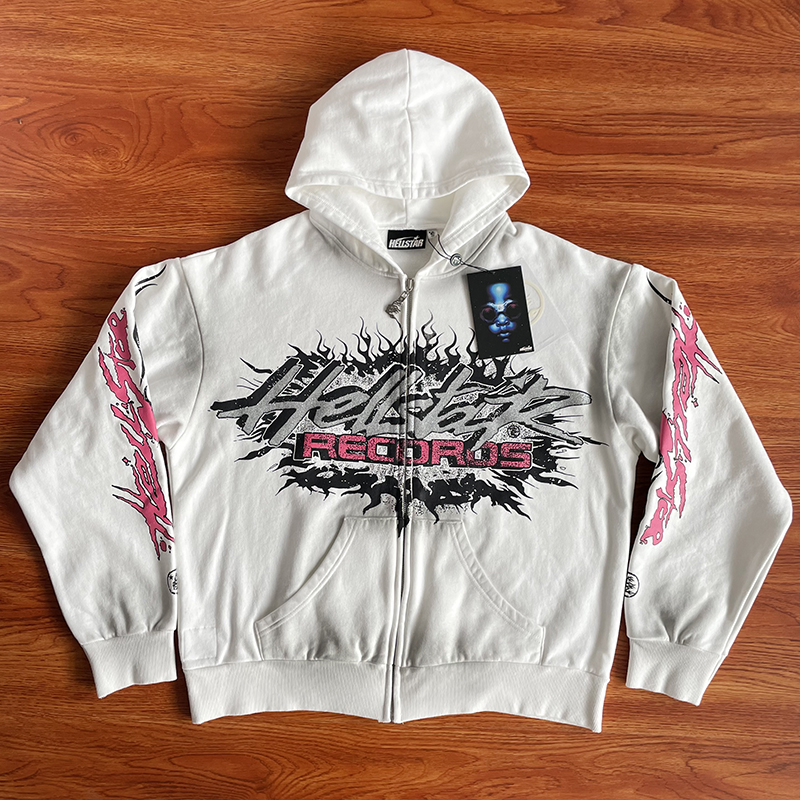 Hellstar Studios Flame Glitter Zip-Up Hoodie闪片连帽卫衣