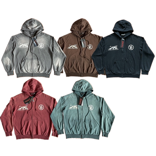 Hellstar Studios Zip Up Hoodie 拉链洗水纯棉连帽卫衣