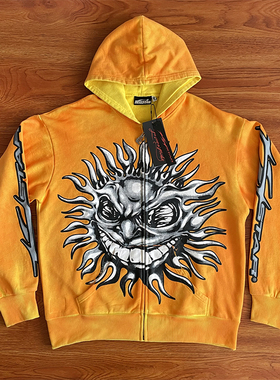 Hellstar Studios sun zip up orange hoodie capsule 11拉链卫衣