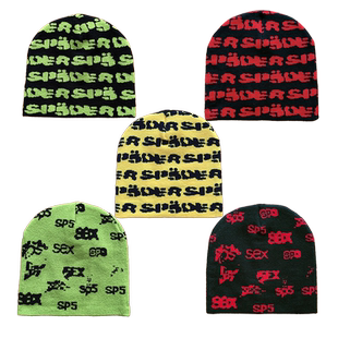 Sp5der worldwide 555555 男女同款针织毛线冷帽子
