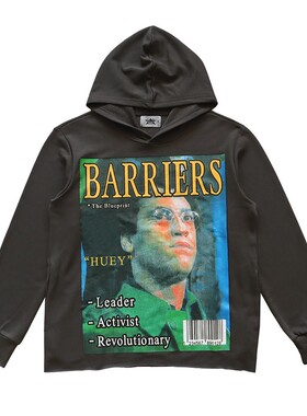 Young Thug明星同款Barriers Huey Newton hoodie 男女帽衫卫衣