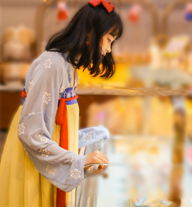 愛蓮說【白戀雪】原創(chuàng)漢服女裝齊胸襦裙白雪公雪紡日常大碼定制
