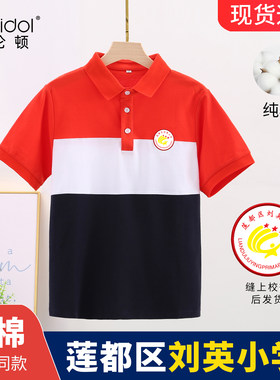 莲都区刘英小学浙江省丽水市学校同款纯棉上衣短袖Polo衫夏季校服