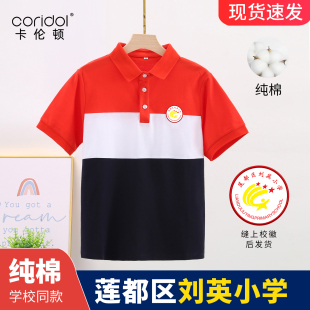莲都区刘英小学浙江省丽水市学校同款纯棉上衣短袖Polo衫夏季校服