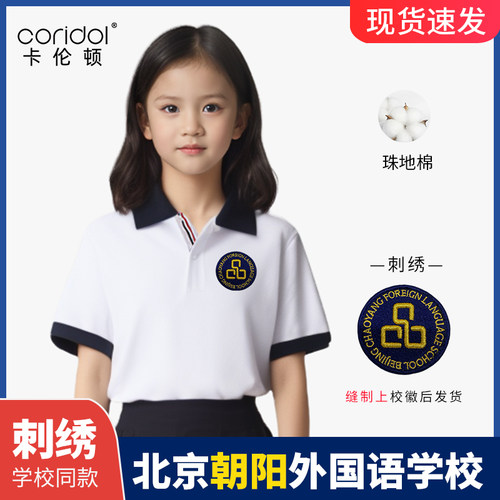 学院风学生校服短袖上衣翻领T恤