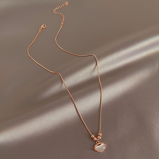 Doro朵兰 猫眼石平安锁扣项链女轻奢锁骨链潮小众设计感百搭配饰