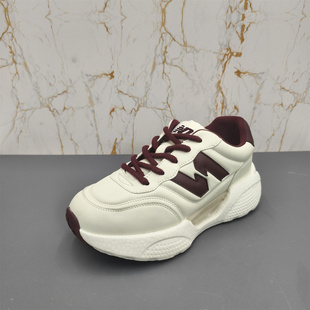 新款 断码 处理真皮34码 2026春季 女 圆头深口平底轻便透气运动休闲鞋