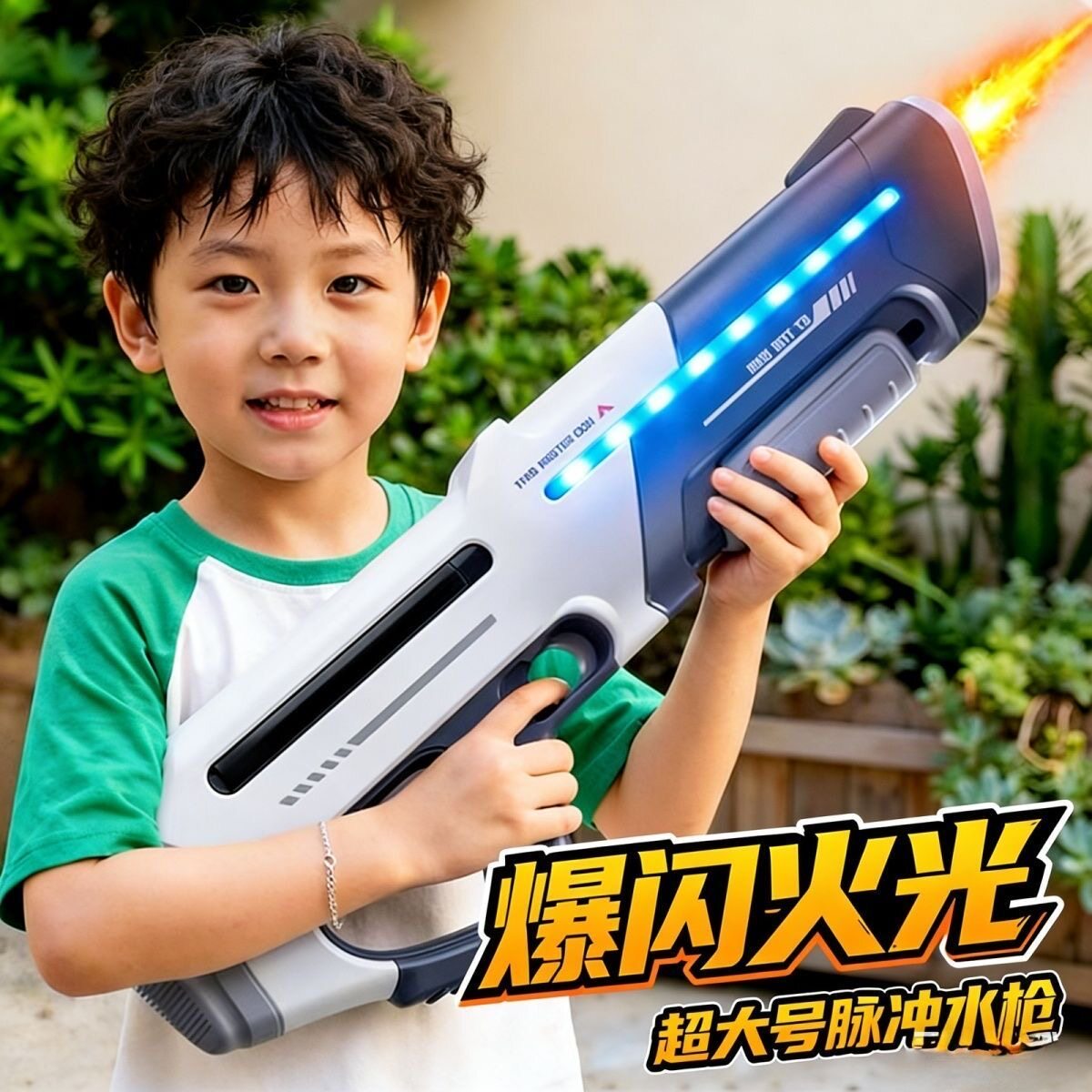 脉冲电动连发水枪自动吸水男孩强力喷水高压呲水枪儿童玩具射程远