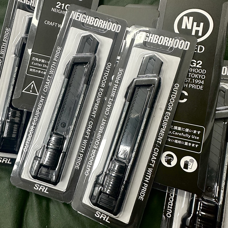 潮牌NBHD铝合金美工刀割刀加厚锋利耐用手工防锈黑化工具刀