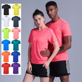 运动短袖 宽松冰丝训练健身跑步上衣定制 t恤男速干跑步衣女夏季