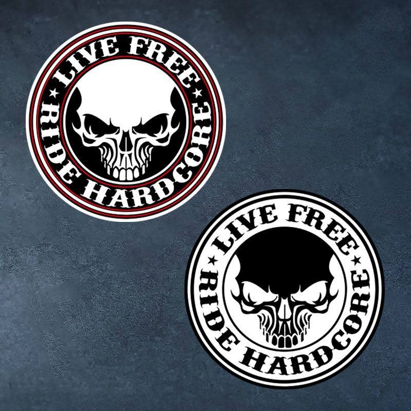 哈雷 复古骷髅骑士 摩托车机车贴 头盔改装贴纸 个性防水反光车贴