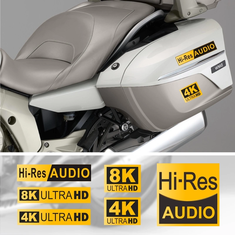 高分辨率音质 Hi-Res 画质 4K 8K HIFI贴纸 功放摩托汽车装饰贴花