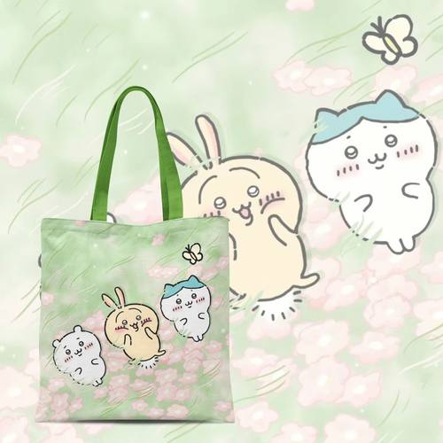 吉伊卡哇帆布包帆布袋chiikawa大容量单肩包购物布袋女包手提袋