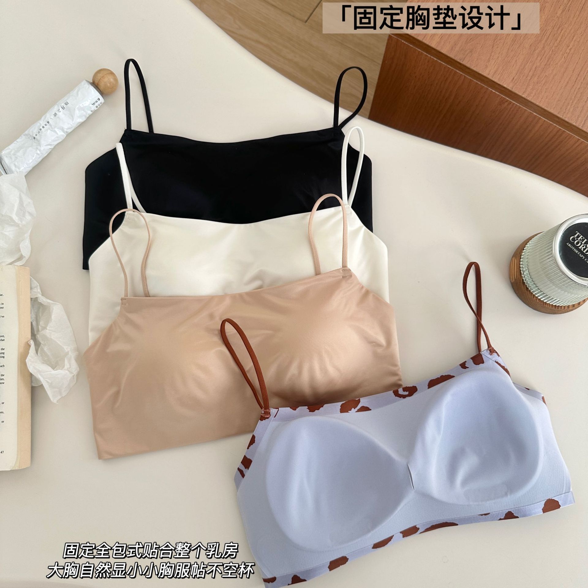 内搭性感美背小吊带背心女一体式胸垫甜辣风外穿短款抹胸内衣