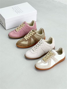 圆头系带休闲舒适百搭平底单鞋 德训鞋 女 马吉拉情侣款 2024年春新款