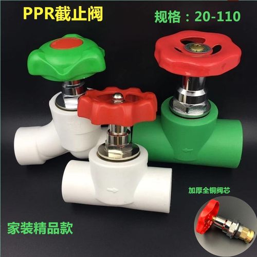 塑胶PPR截止阀阀芯PPR阀门PE水阀PPR闸阀阀芯慢开关4分206分25