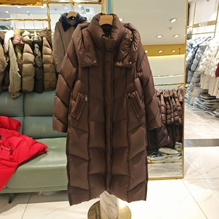 欧洲站2025冬季新款高级感时尚连帽加厚95白鹅绒羽绒服外套女8507