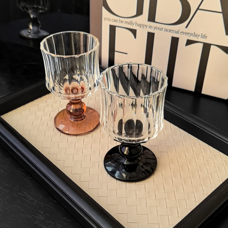 ins小众氛围感高脚玻璃红酒杯
