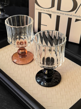 态生活 ins小众氛围感高脚玻璃红酒杯家用中古风香槟杯葡萄酒杯子