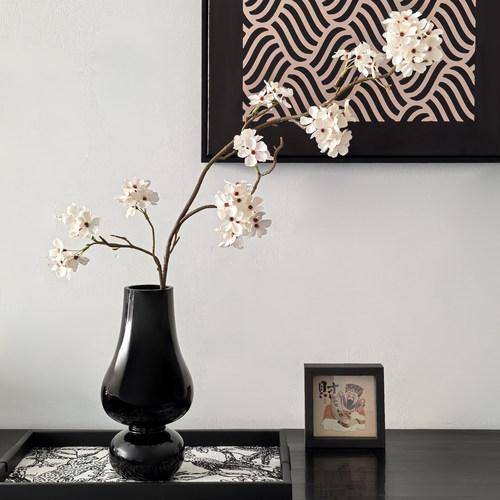 态生活中古风黑色玻璃花瓶装饰品