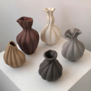 态生活侘寂风异形艺术陶瓷花瓶客厅书房电视柜高颜值插花装 饰摆件