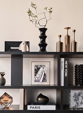 态生活 轻奢风黑金书柜装饰摆件高级感客厅酒柜电视柜家居装饰品