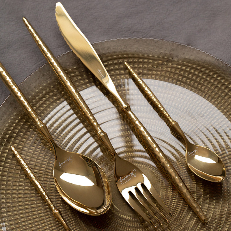 态生活 高颜值锤纹全套刀叉勺家用酒店 样板间西餐不锈钢牛排餐具,餐饮具,叉/勺/筷套装,淘宝优惠券,粉丝福利购,淘宝优惠卷