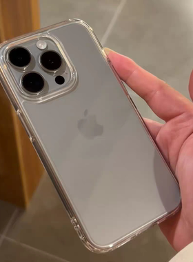 四角防摔梦中情壳简约高透17亚克力16pro适用于iPhone15promax手机壳苹果14Pro透明15软硬保护套13高级12男女