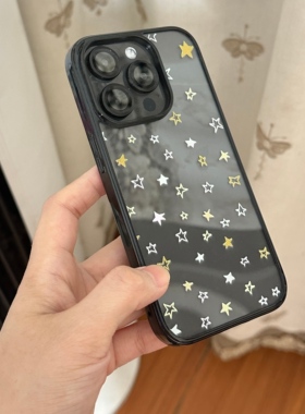 可爱高级彩色满屏星星适用苹果17/16promax手机壳iphone15promax透明壳14pro新款13防摔12/11软边硬壳个性女