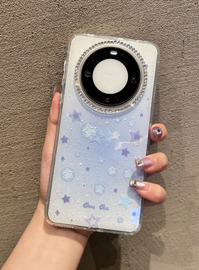 适用iPhone12promax闪钻IMD手机壳华为mate60小清新闪粉步步高y300女大孔水钻摄像头RENO14PRO保护套