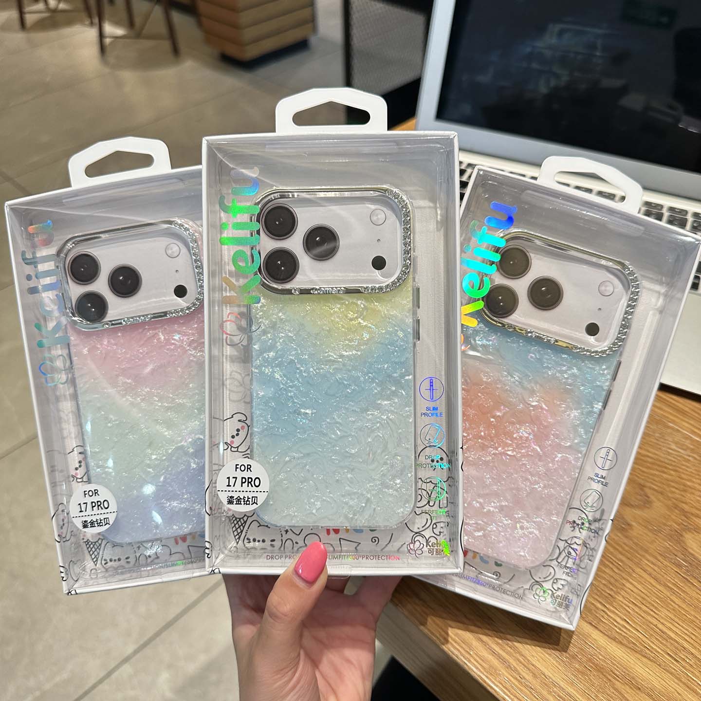 鎏金钻贝适用iPhone 17PRO/18pro细闪手机壳苹果16水钻15女保护套