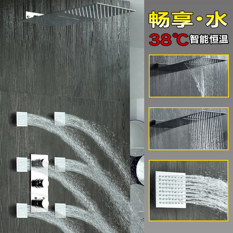 欧美入墙式淋浴花洒套装全铜水龙头暗装恒温顶喷头按摩飞雨淋浴室|msdalam kategori keluarga memasang ibu, kelengkapan peribadi, keran bilik mandi, Pancuran keran (set) - dari Buy2taobao.com untuk memberikan perkhidmatan ejen Taobao profesional membeli