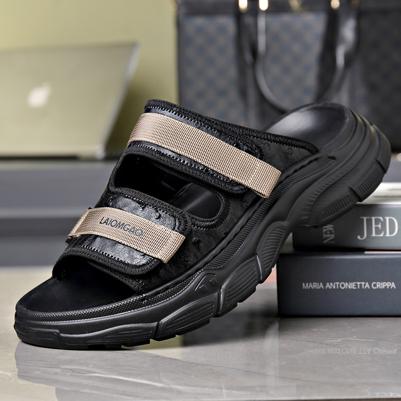 男士拖鞋男夏季2025新款时尚软底室外防臭沙滩鞋休闲一字拖鞋男潮