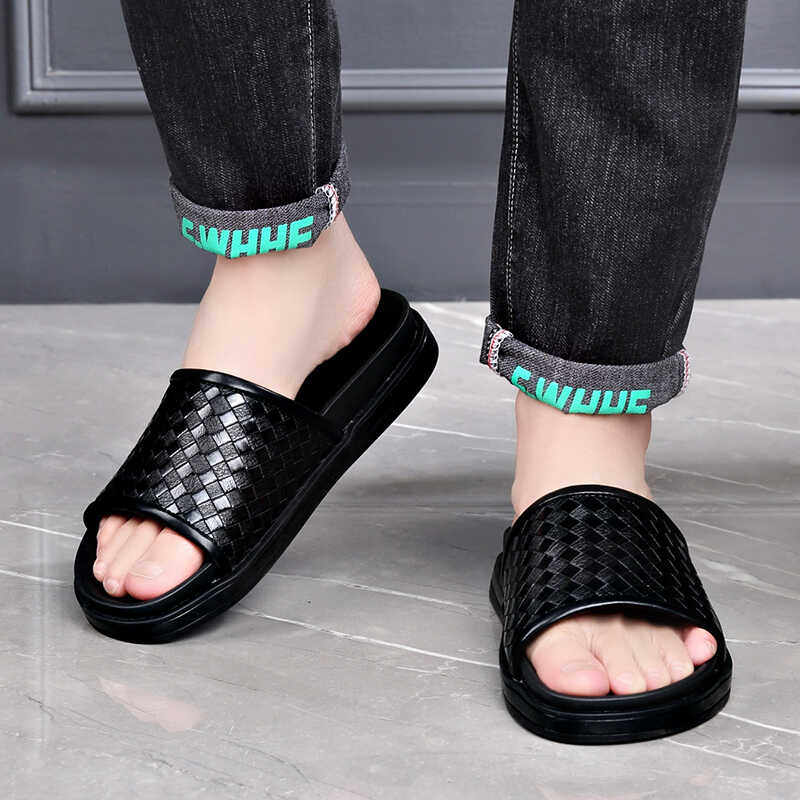 拖鞋男真皮2024新款夏季外穿沙滩鞋防滑软底一字拖时尚室外凉鞋